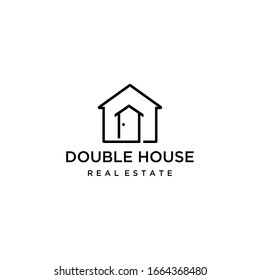 Creative Modern two house for Real Estate Logo design