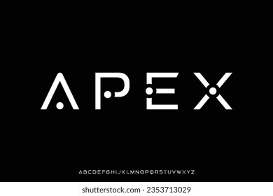 Creative modern typeface with dot style alphabet font vector