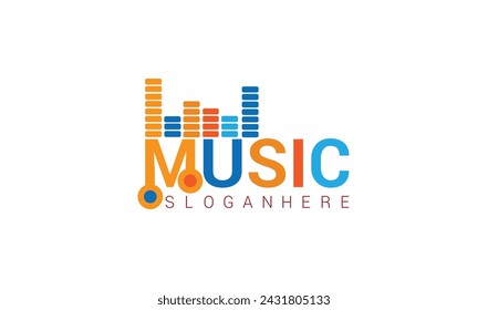 Creative modern typography music logo design.