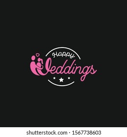  Creative and modern typography wedding logo design template vector eps for use wedding party or shop  purpose