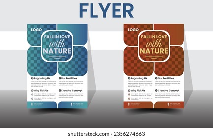 Creative modern unique a4 size flyer design template for business  company.