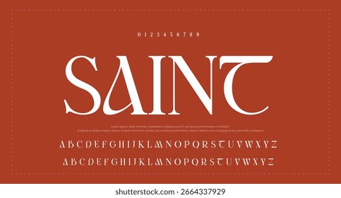 Creative modern unique alphabet display font vector. Luxury and clean sans serif typography style illustration