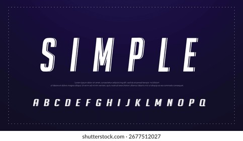 Vector de fuente de visualización de alfabeto único moderno creativo. Lujo y limpio sans serif tipografía estilo ilustración