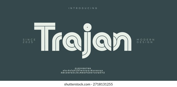 Creative modern unique alphabet display font vector. Luxury and clean sans serif typography style illustration