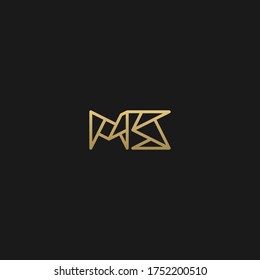 Creative modern unique artistic black and white color MS SM S M initial based letter icon logo.