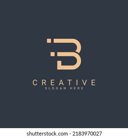 Diseño creativo y único del logotipo B, elemento vectorial de base mínima B.