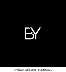 Creative modern unique clean business brands black and white color BY YB B Y initial based letter icon logo.