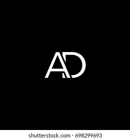 Creative modern unique clean fashion brands black and white color AD DA A D initial based letter icon logo.