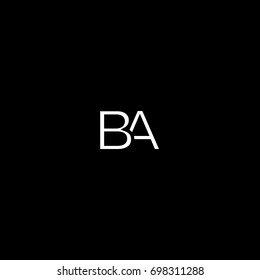 Creative modern unique clean fashion brands black and white color BA AB B A initial based letter icon logo.