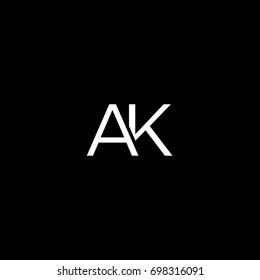 Creative modern unique clean fashion brands black and white color AK KA A K initial based letter icon logo.