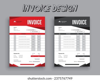 Creative, modern, unique, clean, and professional business invoice template design.
