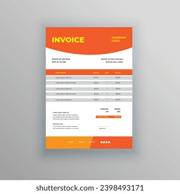 Diseño creativo, moderno, único, limpio y profesional de membrete de empresa y plantilla de factura con paquete de variación de color y concepto