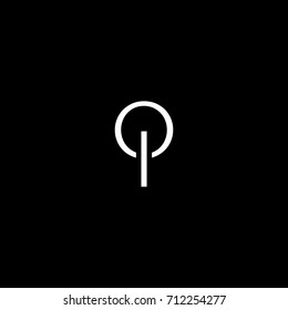 Creative modern unique elegant minimal artistic black and white color OI IO O I initial based letter icon logo.
