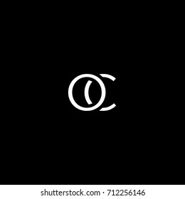 Creative modern unique elegant minimal artistic black and white color OC CO O C initial based letter icon logo.