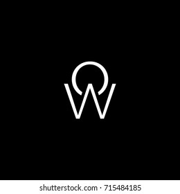 Creative modern unique elegant minimal artistic black and white color OW WO O W initial based letter icon logo.