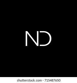 Creative modern unique elegant minimal artistic black and white color ND DN N D initial based letter icon logo.