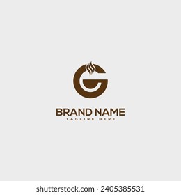 Creative modern unique letter g and coffee cup logo design template - vector.