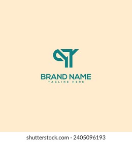 Creativo diseño de letra única QY YQ logo - vector.