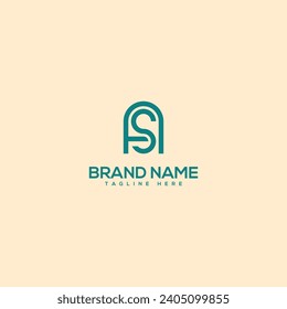 Creative modern unique letter AS SA logo design template - vector.