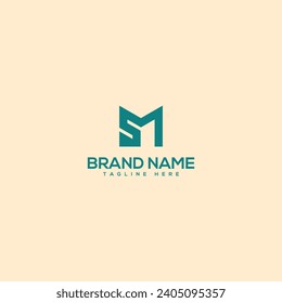 Letra moderna creativa única SM MS plantilla de diseño de logotipo - vector.