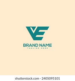 Creative modern unique letter VE EV logo design template - vector.