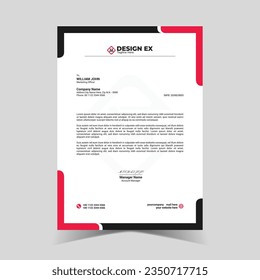 Creative modern and unique letterhead design template. Vector modern business letterhead design template