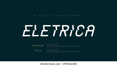 Creative modern urban alphabet fonts. Typography sport, game, technology, fashion, digital, future abstract logo ragular and italic font. vector illustration