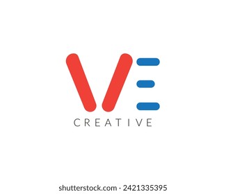 Creative Modern VE Latter Logo Template vector Abstract Monogram Symbol victor illustration.