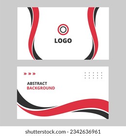 Tarjeta de negocio vectorial creativa y moderna. Diseño de fondo simple limpio con formas onduladas rojas y negras