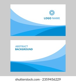 Tarjeta de negocio vectorial creativa y moderna. diseño simple y limpio de fondo con formas abstractas curvadas de color azul