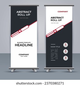 creative modern vector business roll up banner with abstract red shapes