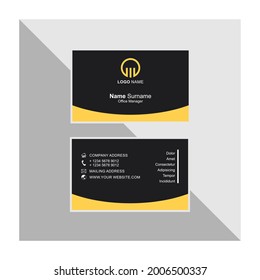 Creative Modern Vector and Clean Business Card. Two flat sides