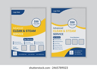 creative modern vector cleaning service flyer, house cleaning flier, home service template, pool, roof cleaning poster, office cleaning brochure commercial service flyer design in illustrator