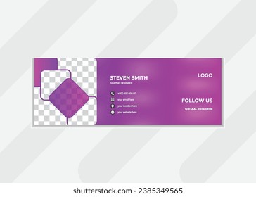 kreative, moderne Design-Vorlage für Vektorgrafik-E-Mail-Signaturen mit moderner Farbverlauf-Farbe und Mockup-Design.