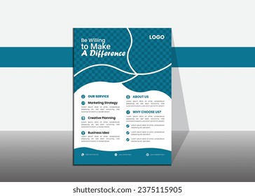creative modern vector flyer design template with organic shapes combination.
