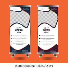criativo vetor moderno conjunto roll up banner design
