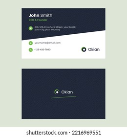 Creative modern visiting card eps template for corporate people. Elegant business card design for print and media.