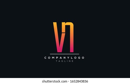 Creative and modern VN logo design template