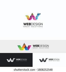 creative and modern W letter logo design template 