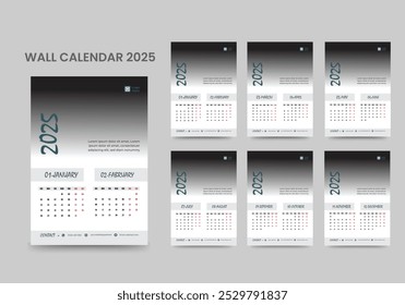 Designvorlage für kreative moderne Wandkalender 2025