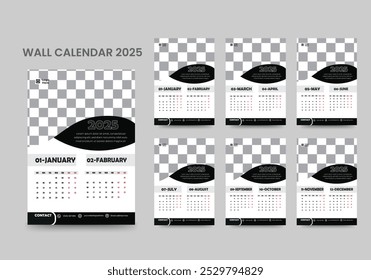 Designvorlage für kreative moderne Wandkalender 2025