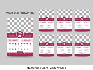 Creative Modern Wall Calendar Design Template 2025