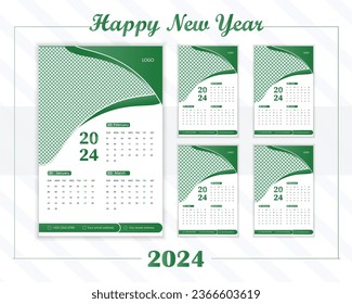 Creative modern wall celender design template 2024 vector