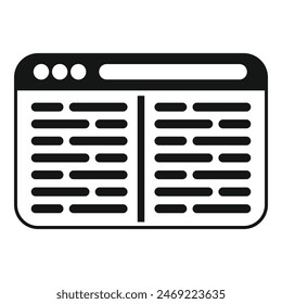 Creative modern web book icon simple vector. Online bookstore. Reading public network