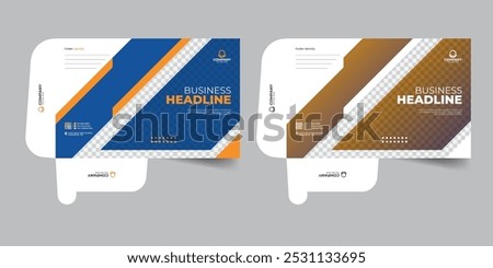 Creative and modern white background office document file folder template stationery design
