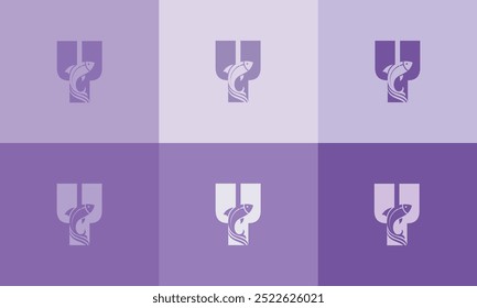 Creativo moderno Y Icon Fish Logo con colorido Icon Vector 