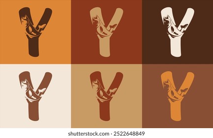 Creative Modern Y Icon Fish Logo with colorful Icon Vector 