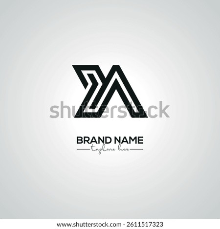 Creative Modern YA AY Lettermark Logo Design for Corporate Branding.