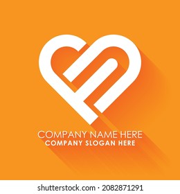 Creative and Modetn Letter FD Logo Design In Heart Shape| Editable in Vector.