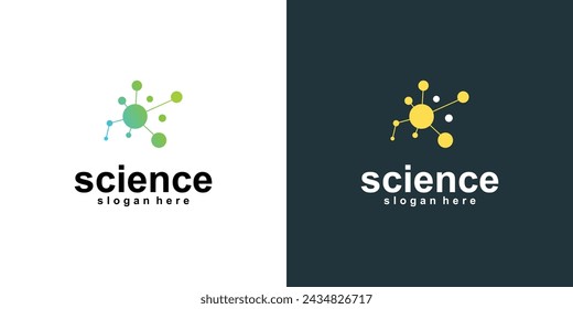 Kreative Molekulare Wissenschaft Logo-Design mit modernem Konzept| Prämienvektor